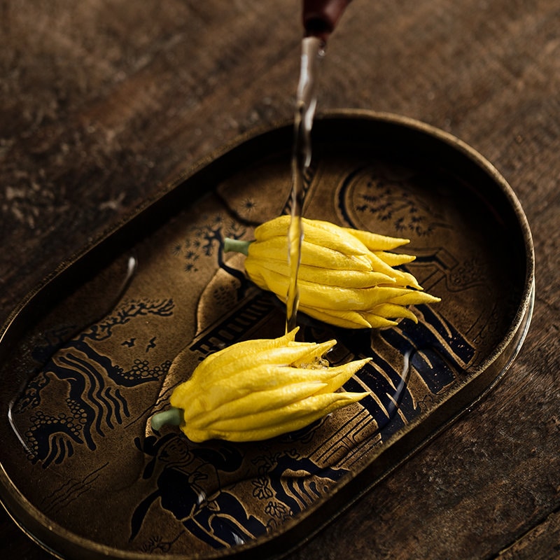 Gohobi Handmade ceramic Chayote Tea ornaments Tea pets Chinese Gongfu tea Japanese Chado unique ornaments yellow bergamot flower